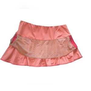Lucky in Love Tennis Pickleball Bubble Mini Skort with Ruffled Cut Out L